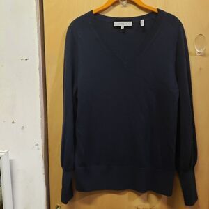 Lark & Ro navy blue V-neck long sleeve sweater Sz S MMM EXCELLENT CONDITION!